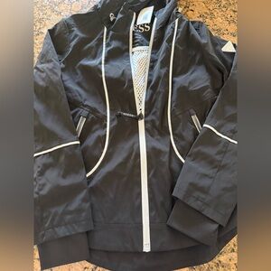GUESS Black water/wind repellent Jacket with White Detailing